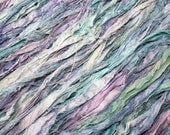 Recycled Silk Sari Ribbon - 50 yards of Hand Dyed Fiber in Hydrangea