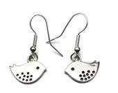 Bird Earrings, Sweet Lovebird Earrings, Antique Silver Plated Jewelry