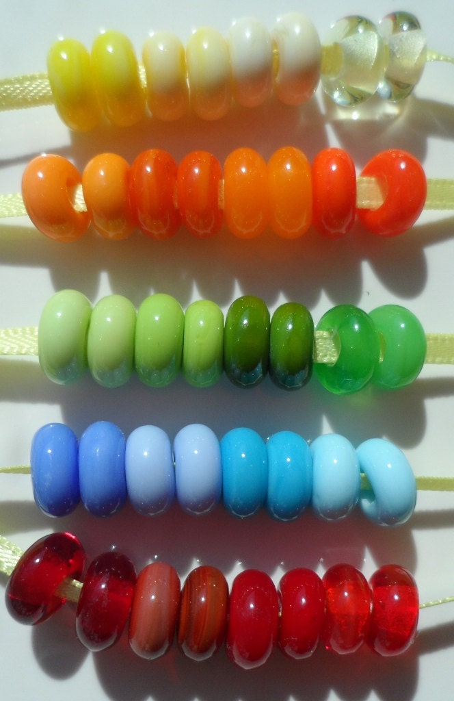 Shaded spacers - handmade lampwork beads