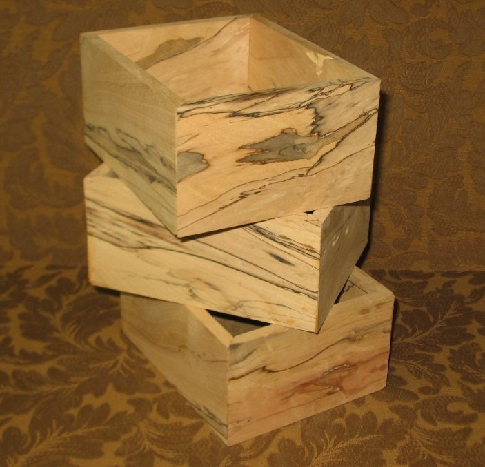 Unfinished wood craft box made of Spalted Sycamore