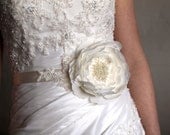 Wedding Bridal sash - Lady Seraphine bib flower sash