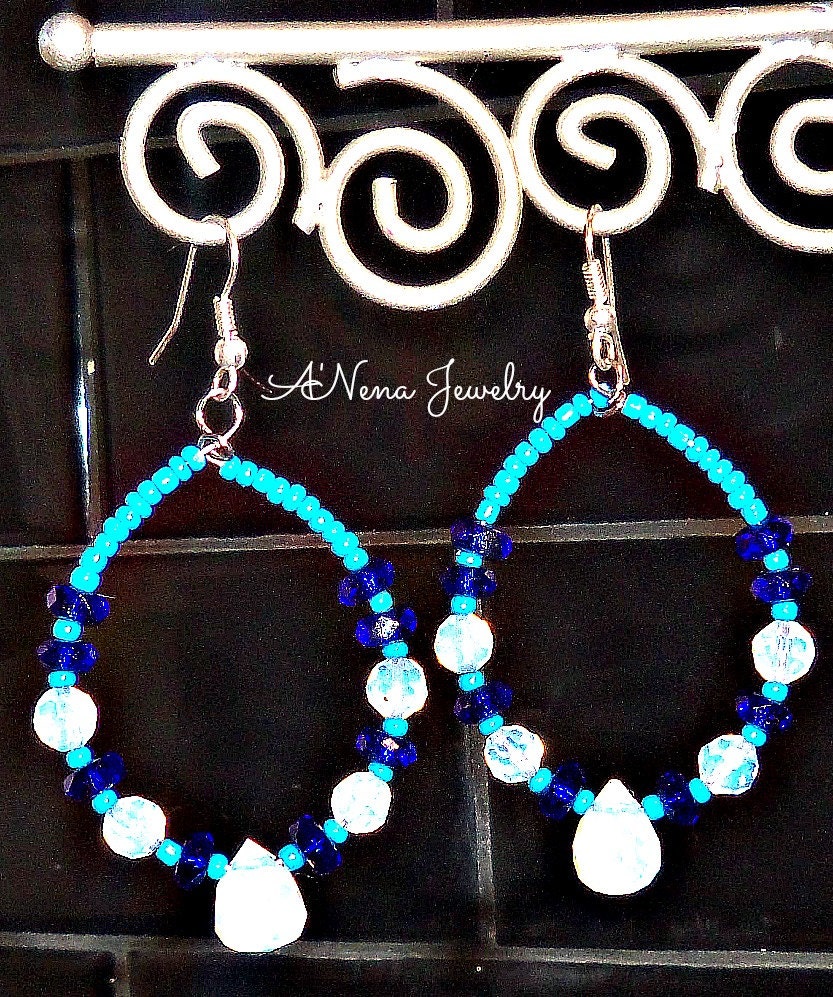 Earrings: All Things are possible earrings ,Swarovski crystal  and ,Seed  Bead