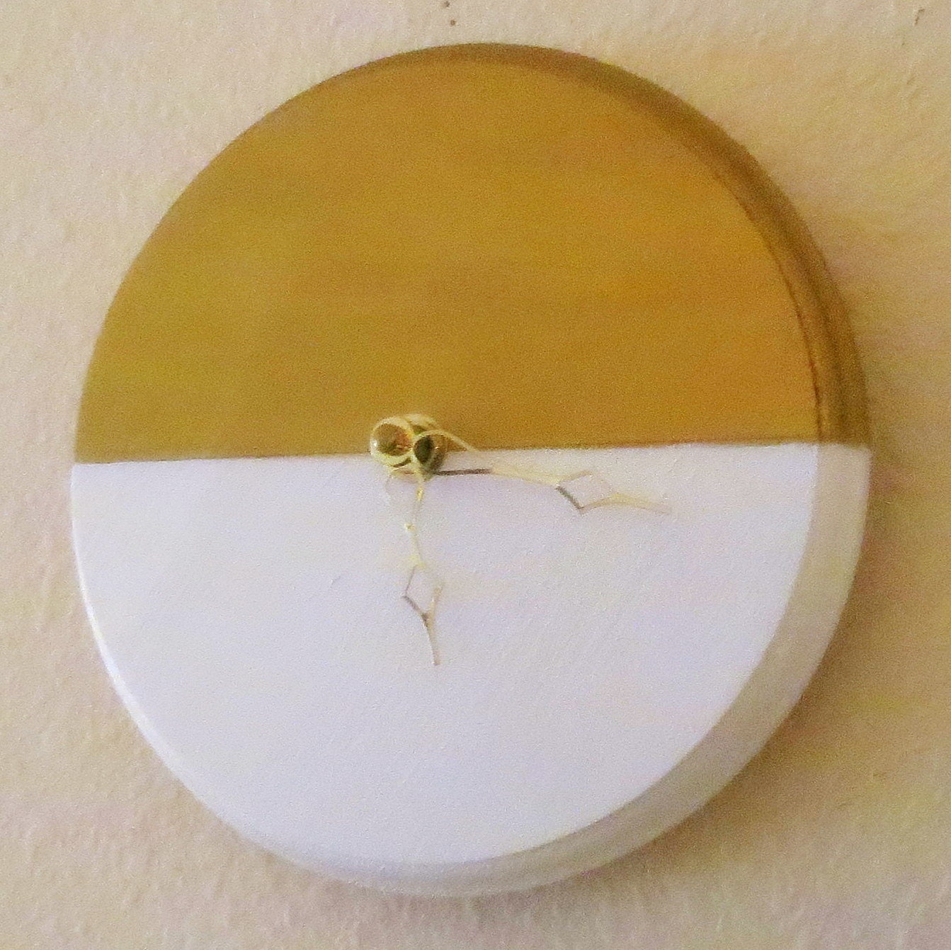 Small Wall Clock, Home Decor, Gold and White Decor, Home and Living,  Minimalism, Decor and  Housewares, Art Deco Clock, Unique Gift