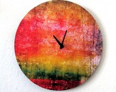 Large Colorful Wall Clock,  Home and Living, Decor & Housewares, Living Room Decor, Unique Gift