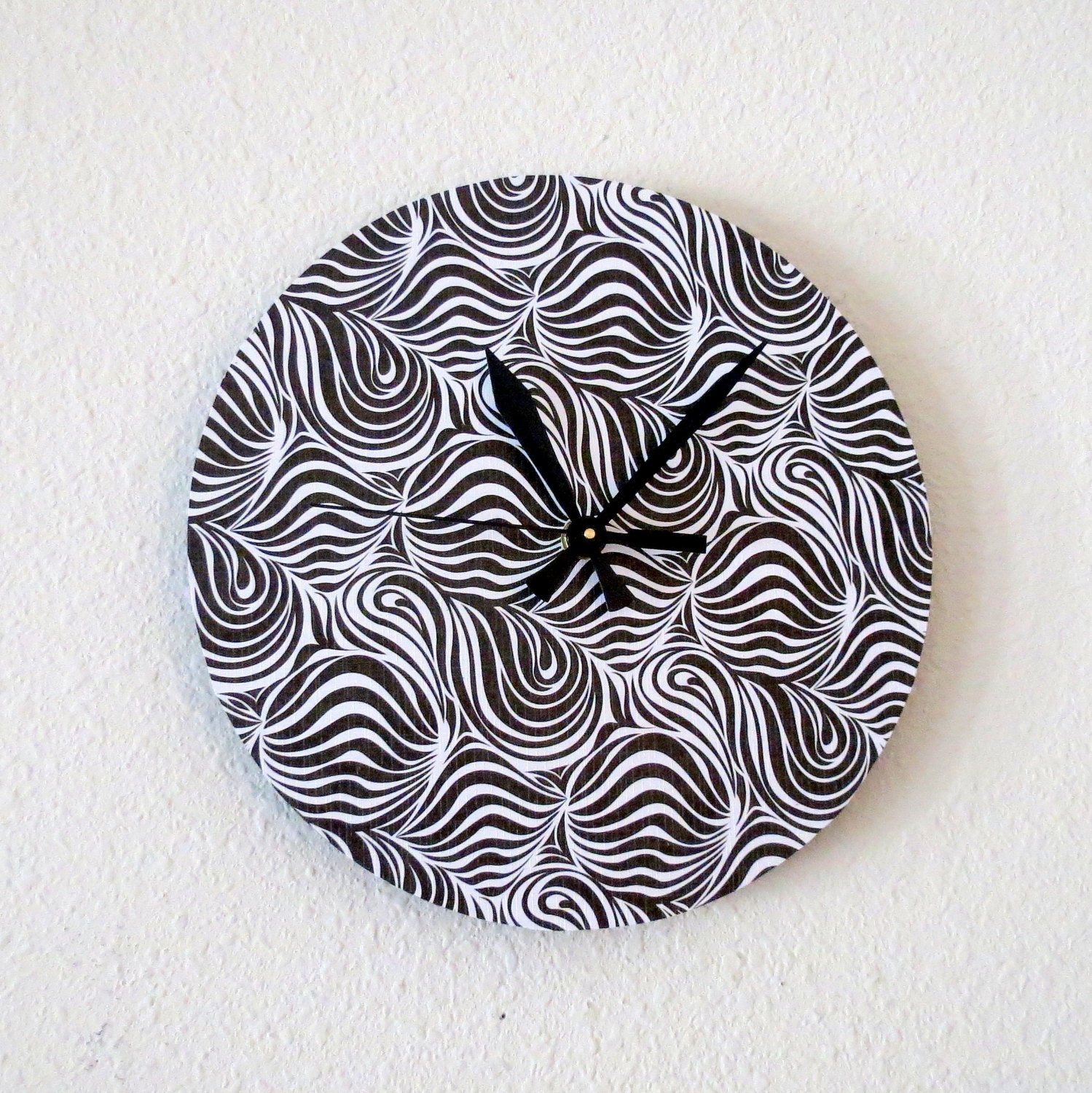Small Wall Clock, Decor and Housewares, Retro Decor, Home and living, Home Decor, Black and White, Unique Wall Clock, Ready To Ship