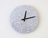 Unique Wall Clock,  Home and Living,OOAK Wall Clock,  Silver Decor, Trending Clock, Decor & Housewares, Wall Decor, Unique Gift