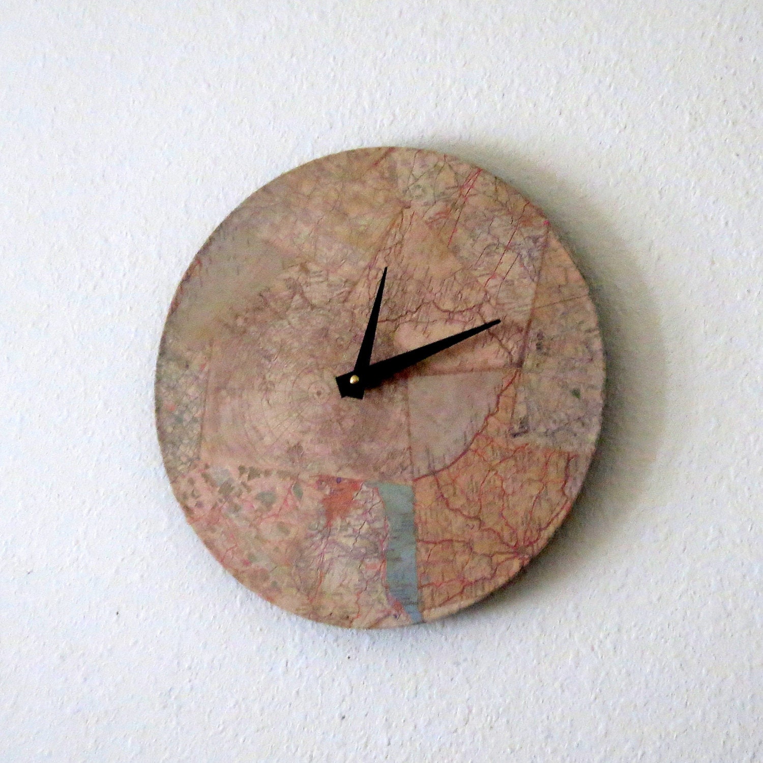 Unique Wall Clock, Clock Sale, Home and Living, Rustic Map Clock,  Decor & Housewares, Home Decor, Unique Gift