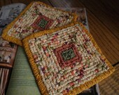 Kitchen Pot Holders Set Of Two 6.5" x 6.5" Squares Trivet Set Table Mats Gift Giving