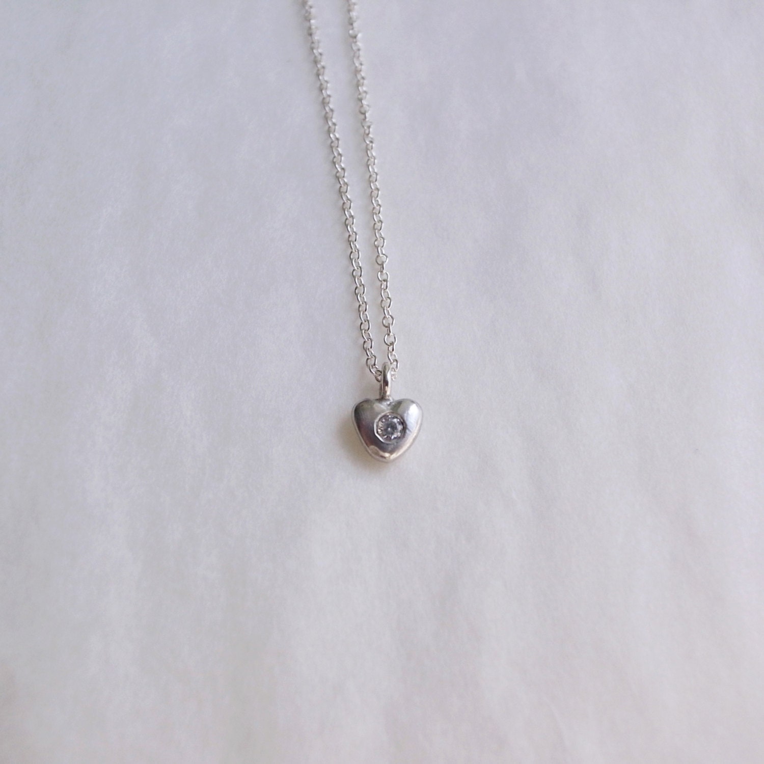 Heart pendant with cubic zirconia