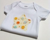 Appliqued Onesie Stars and Planets  3-6 months