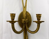 Ornate Brass Wall Sconces Candle Holders Lighting Rope and Tassel  Design Sconce