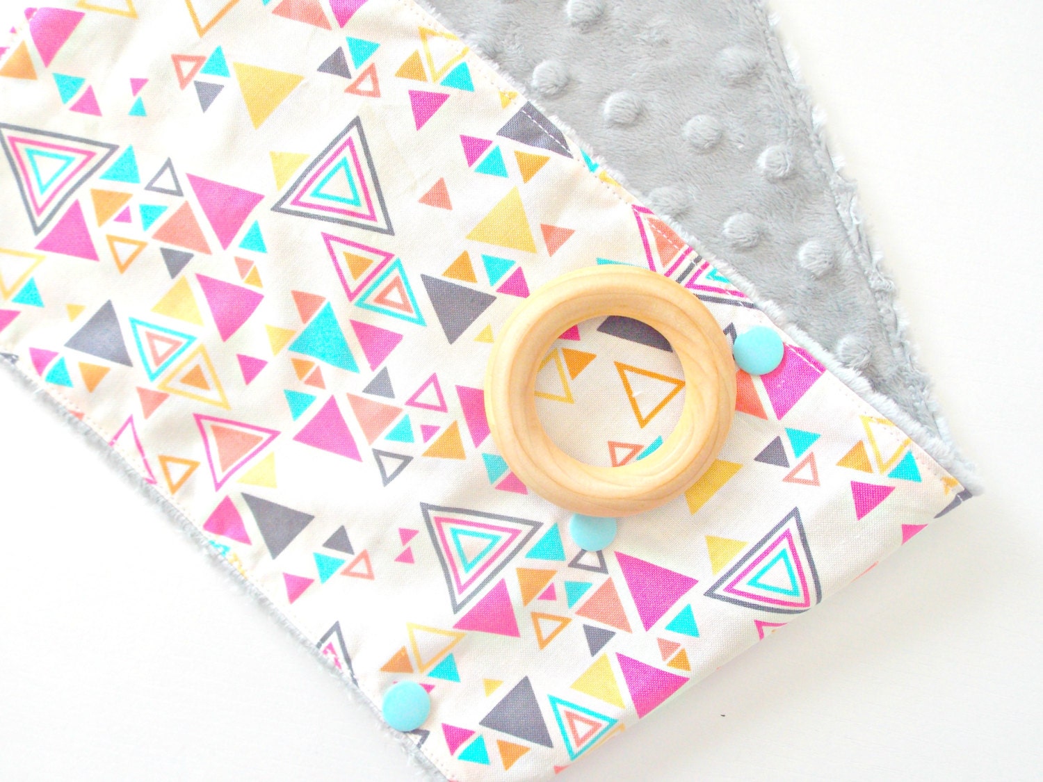 Modern Burp Cloth and Teether  - Burp Cloth - Baby Shower Gift - Modern Baby