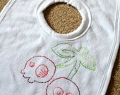 Skull Cherry Embroidered Pullover Bib