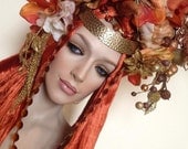READY TO SHIP Fae Unicorn Floral goddess gypsy  flower Floral bridal Fantasy headdress headpeice wig