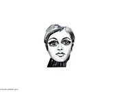 Mod Black and White Art Brooch