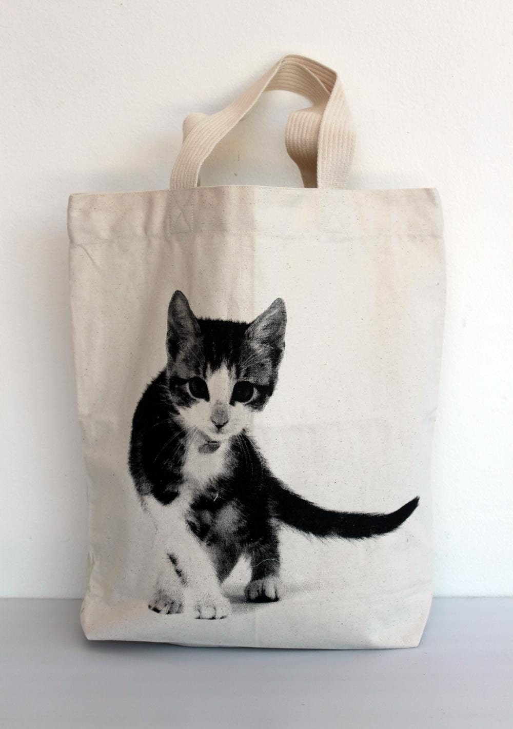 Cat Bag Canvas tote bag - cat tote bag Diaper bag Shopping bag Document bag Market Bag.