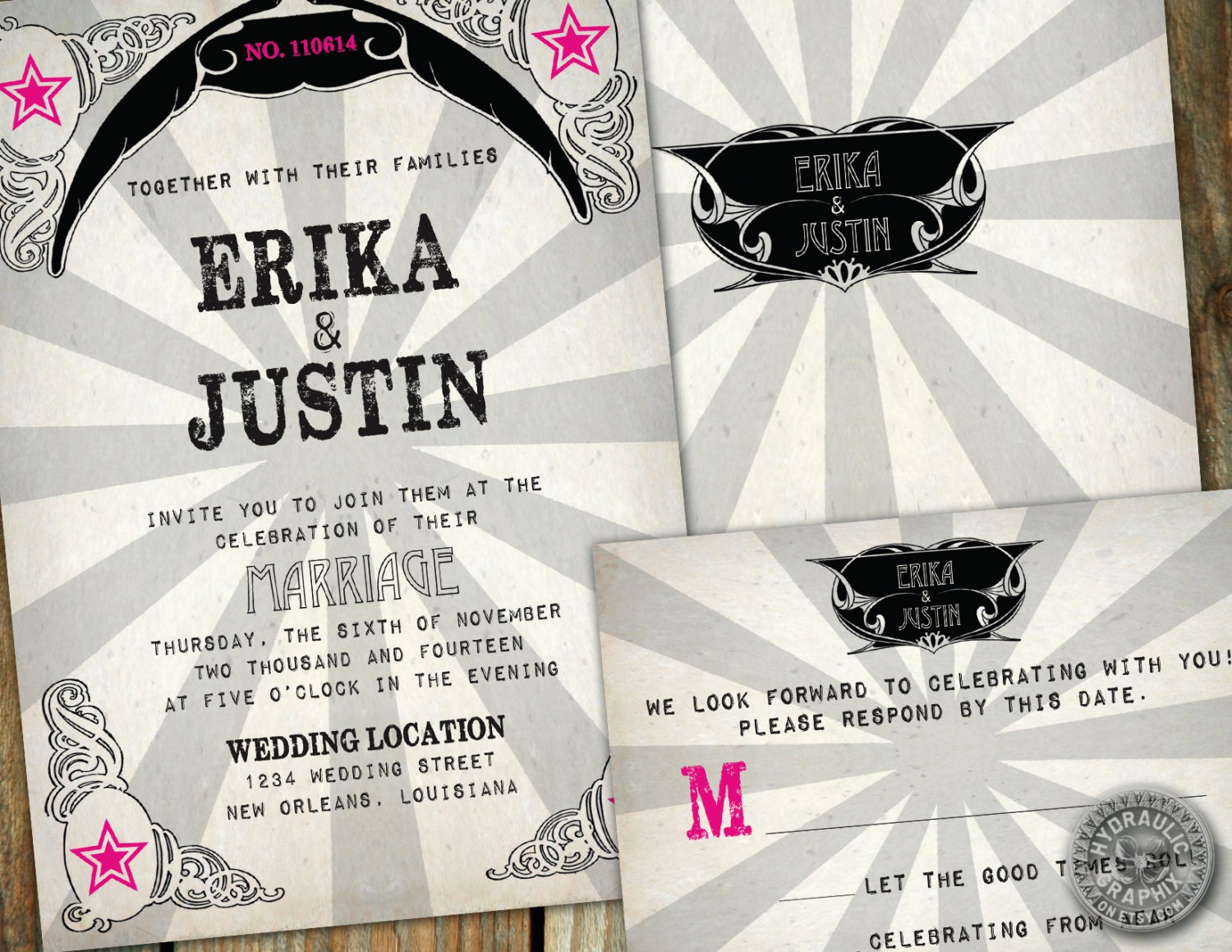 Rock Music CONCERT Wedding invitation with Led Zeppelin and Billy Idol influence Il_170x135