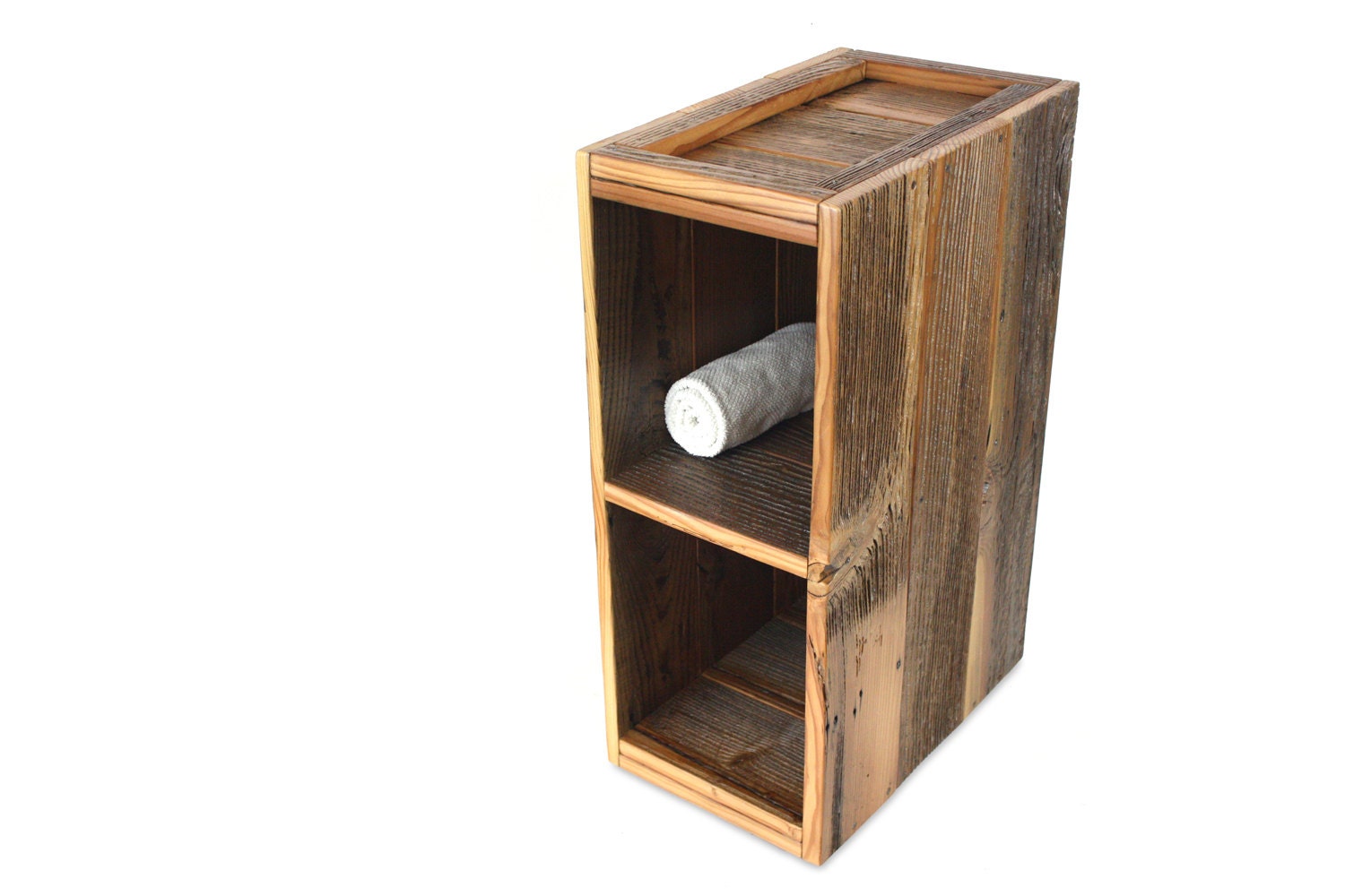 Reclaimed Wood Cubby //  Custom Built Storage // Barn Wood Bookcase // Casegoods