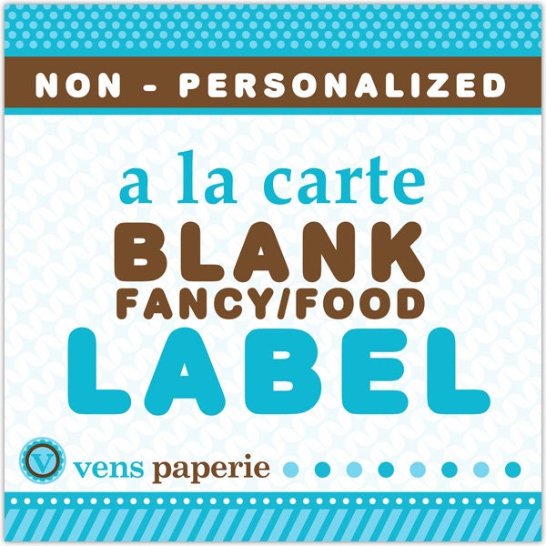 A La Carte DIY PRINTABLE Baby Shower Party - BLANK Fancy / Food Label Il_170x135