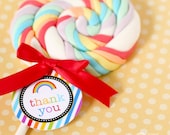 Rainbow Birthday Party - DIY PRINTABLE Favor Tag Thank You Label - Instant Download - PS808CA1h