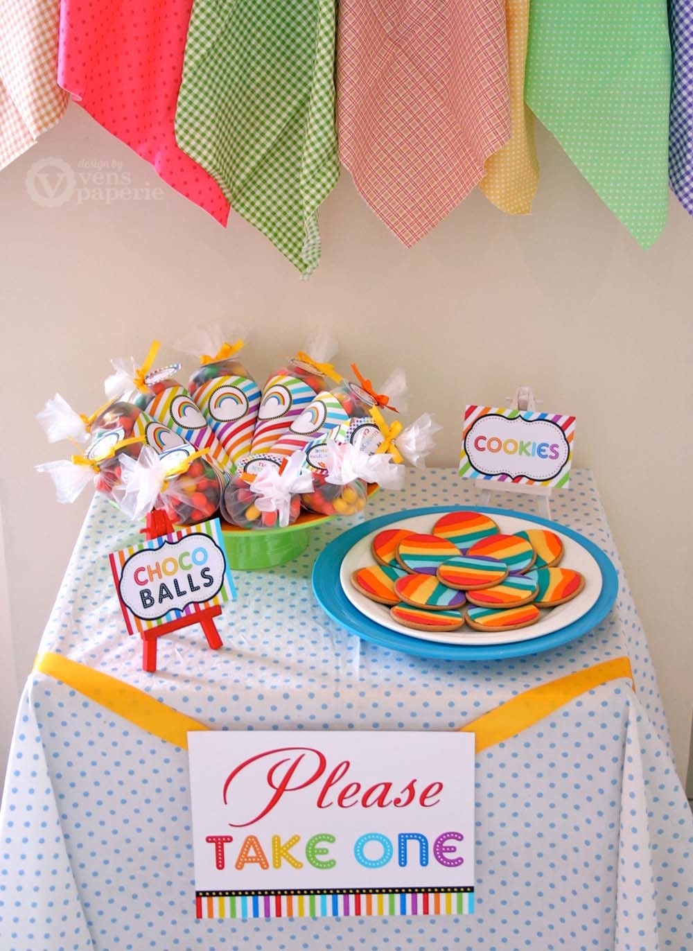DIY PRINTABLE Invitation Card - Rainbow Birthday Party Invitation - PS808CA1a1