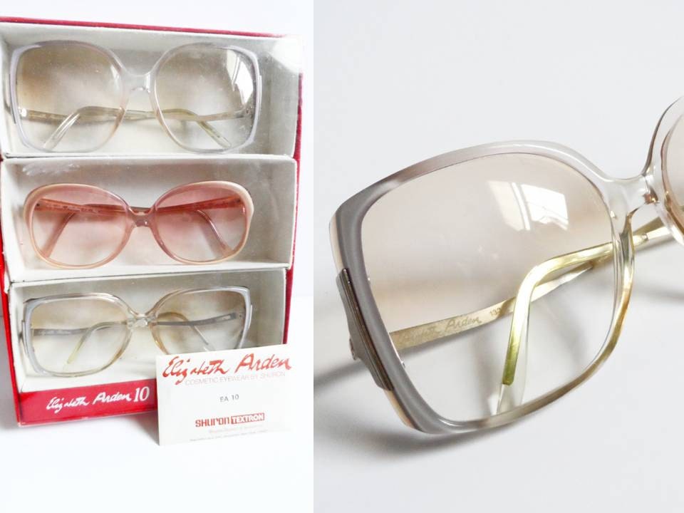 Vintage Elizabeth Arden Sunglasses Ombre Pastel Grey Oversized Mod 70s 80s Hipster Retro Eyewear Shades Glasses High Fashion