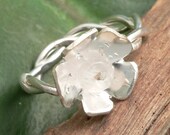 Rose Quartz and Sterling Silver Daisy Ring