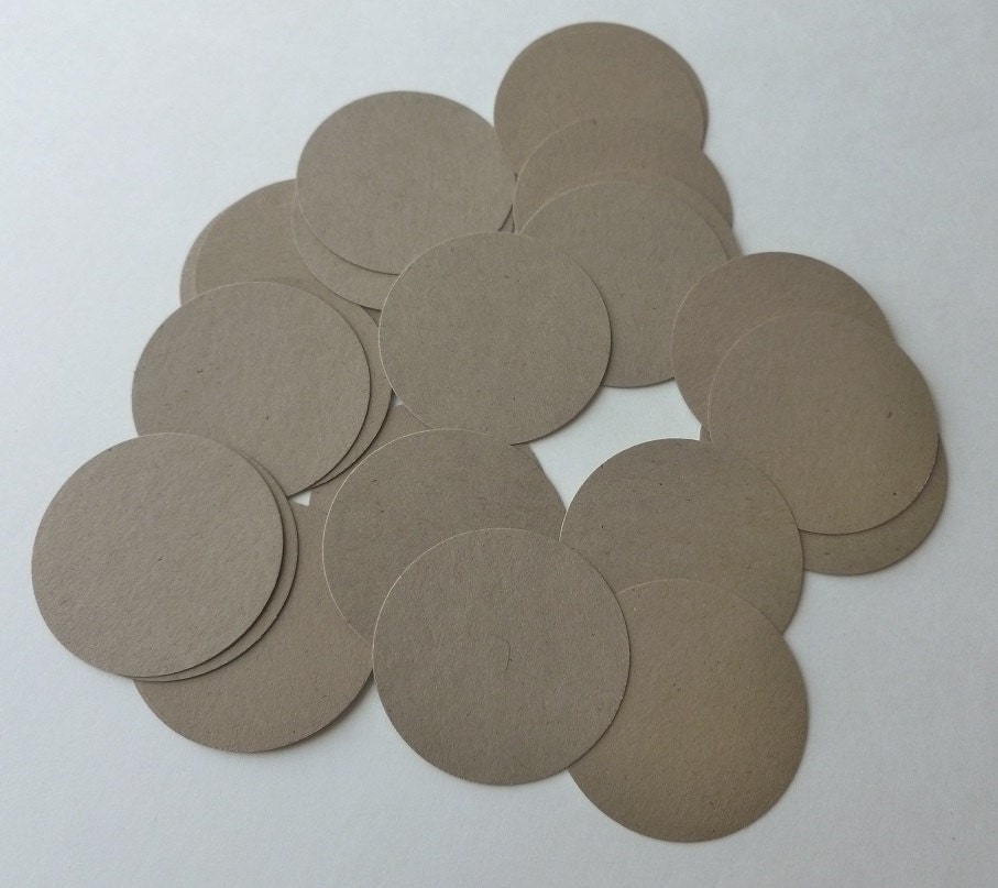 25 Handmade Die Cut Small Circles, Dark Kraft, Scrapbooking, Card Making, Confetti