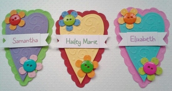 Name scrapbook  Embellishments custom for card and tag making party favors and gift bags birthday wedding baby shower school party