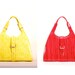 ANNA // leather top handles-oversized, in red - printed, patent (italian calf leather) - FREE SHIPPING