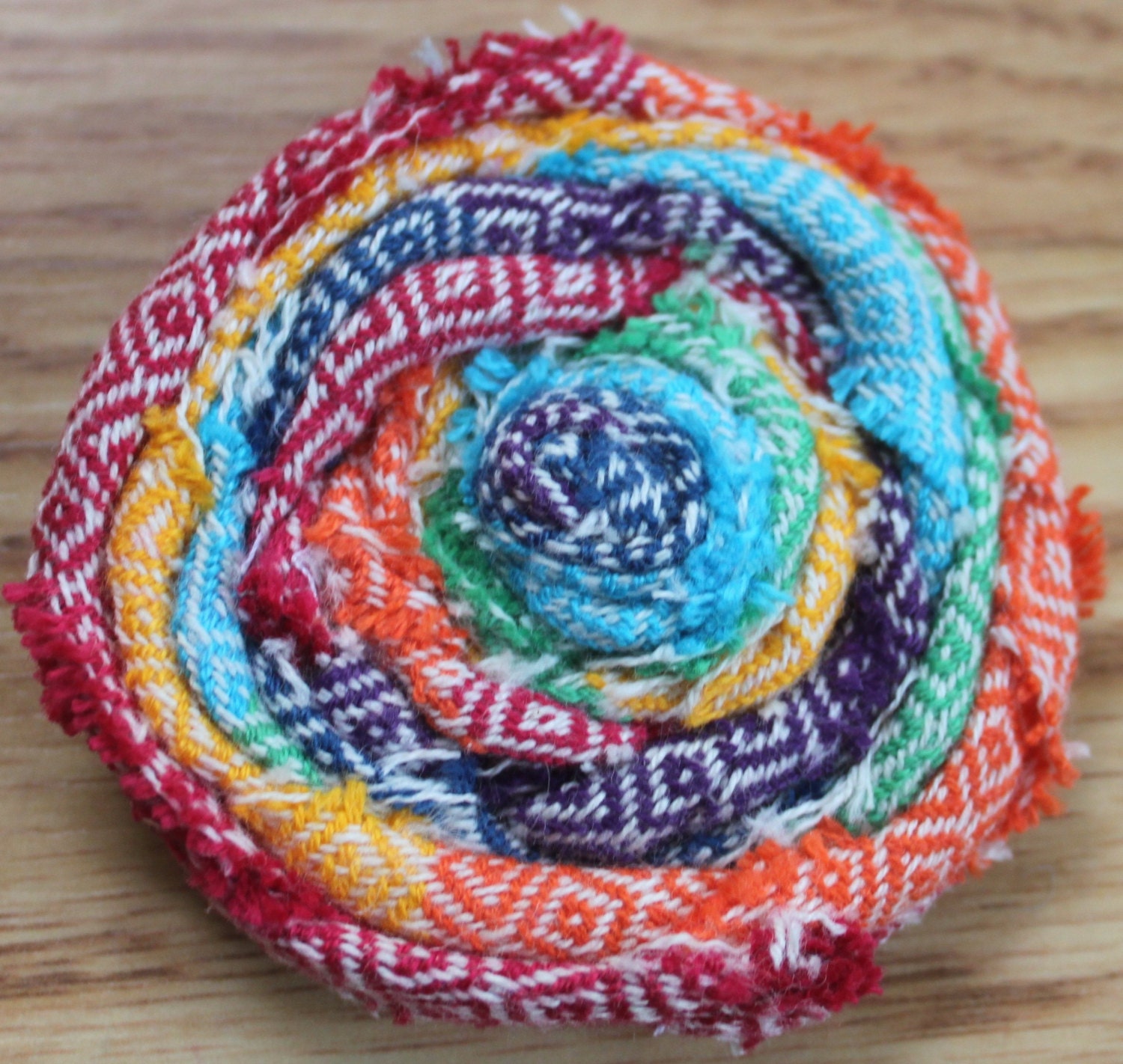 Women's Jumbo Flower Wrap Scrap Hair Clip,  Made from Upcycled Girasol Light Rainbow DW