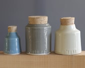 MTO 15 custom spice jar set. porcelain lettered bottles. modern pottery minimal design