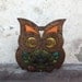 Stained Glass Owl Napkin Holder/1960s/Psychedelic/Rainbow/Owl Decor