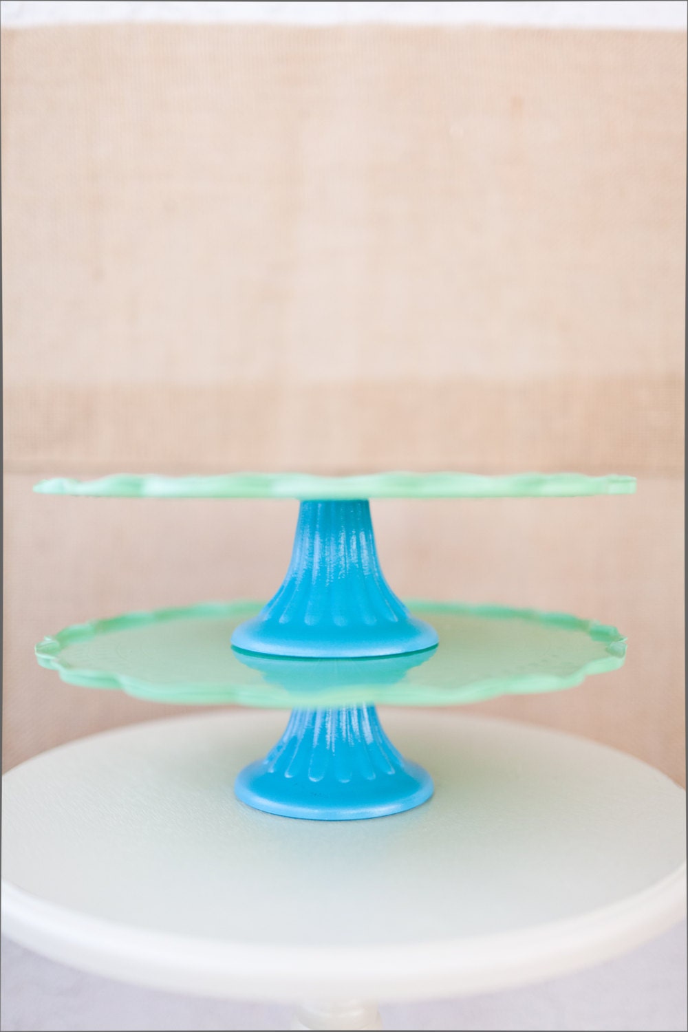 Set of Cake Stand Blue and Green