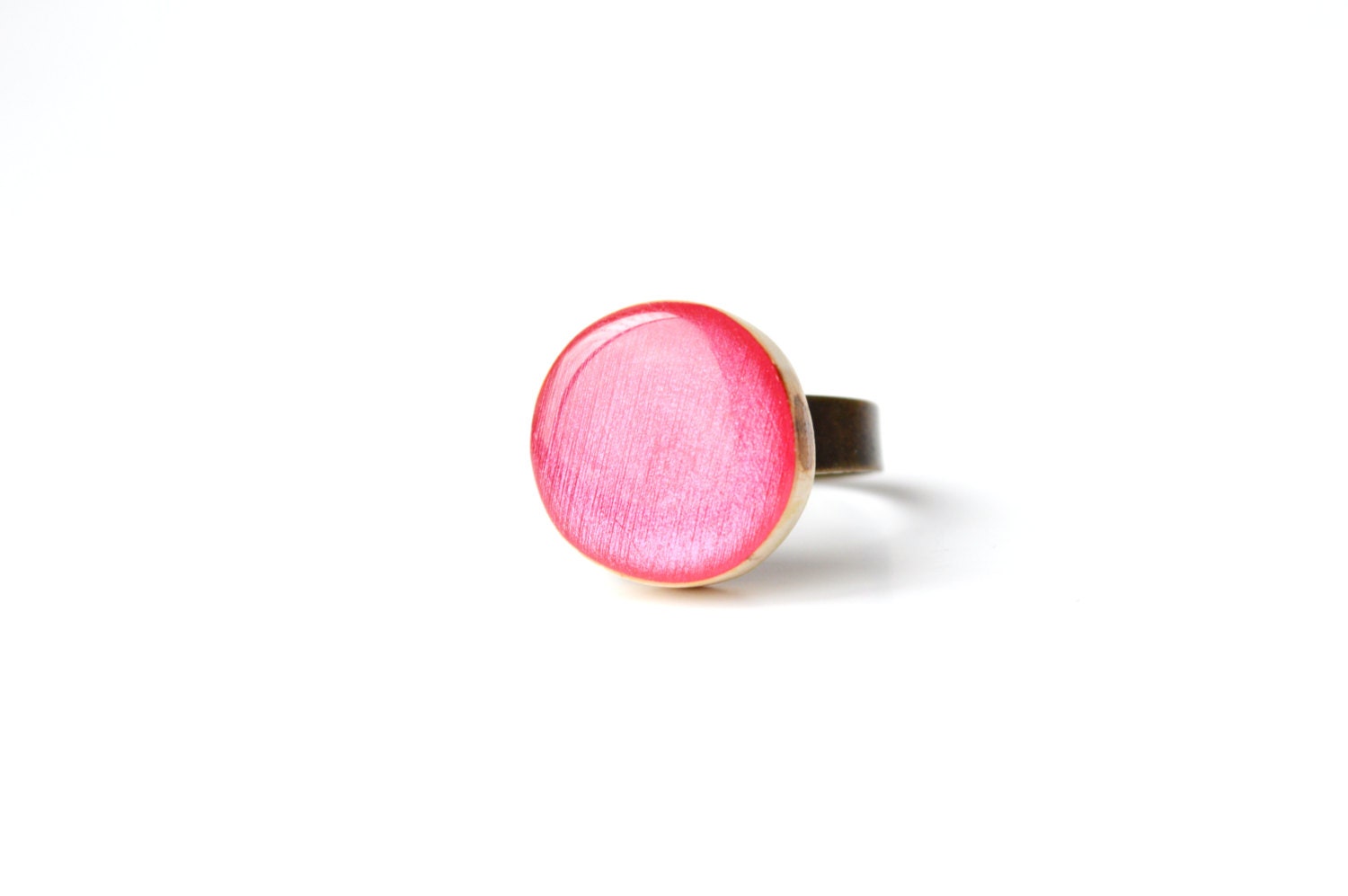 Fruit punch pink statement ring spring jewelry cocktail ring best friend gift eco friendly eco fashion starlightwoods