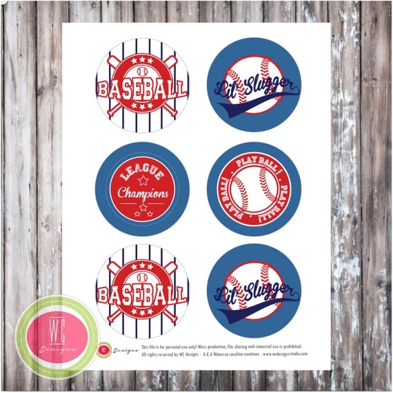 BASEBALL Party Logos - Baseball Party circles - Instant Download - Designs by WC Designs Il_570xn