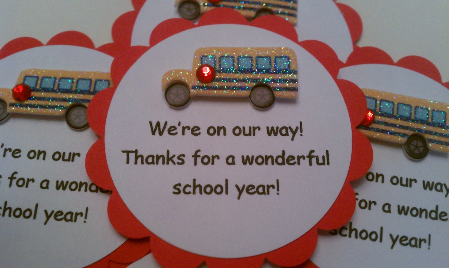 teacher appreciation, bus driver, student thank you tags - set of 5