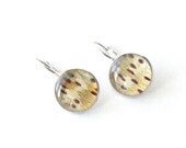 Real Tiger lily petals earrings -  yellow unique leopard dots print  - Lilium lancifolium