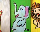 Dancing Ellie the elephant in green and blue
