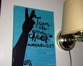 Peace turn the other cheek 9x12 staple back canvas