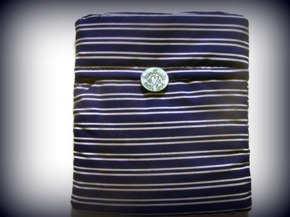 Microwave Potato Bag - Navy Blue Striped and Khaki
