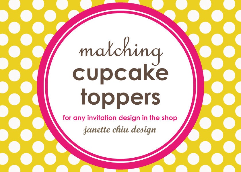Matching Printable Cupcake Toppers/Party Circles