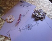 Romantic Lavendar Wedding Guest Book Alternative Vintage Style Chest  Including 70 Wish Cards