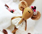 Artist Teddy Elephant -Elli - Friend of Teddy Bear - Dressed elephant - Collectible miniature toy - OOAK Elephant