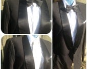 Beautiful Vintage 1960's Men's Tuxedo/ Mens Tux -- Retro Satin Shawl Collar -- Custom Made In San Cristobal -  Wedding Tuxedo -  Prom Tuxedo