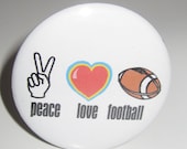 Cheerleading and Football 2 1/4 inch pinback buttons, mirrors, keychains and magnets
