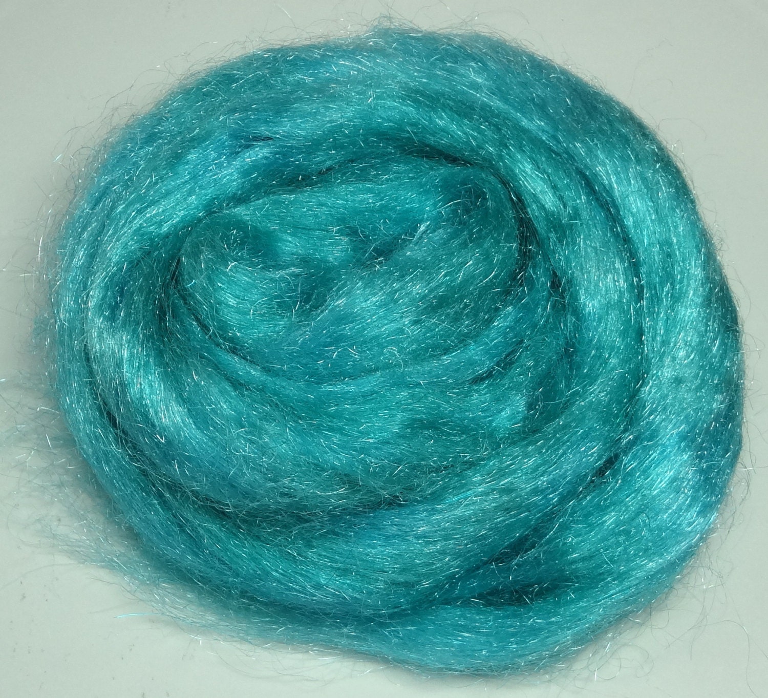Hand Dyed Firestar "Sea Mist" Sparkle and Shine Fiber Add In