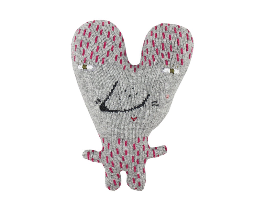 Mili the Mouse - soft knitted toy, grey