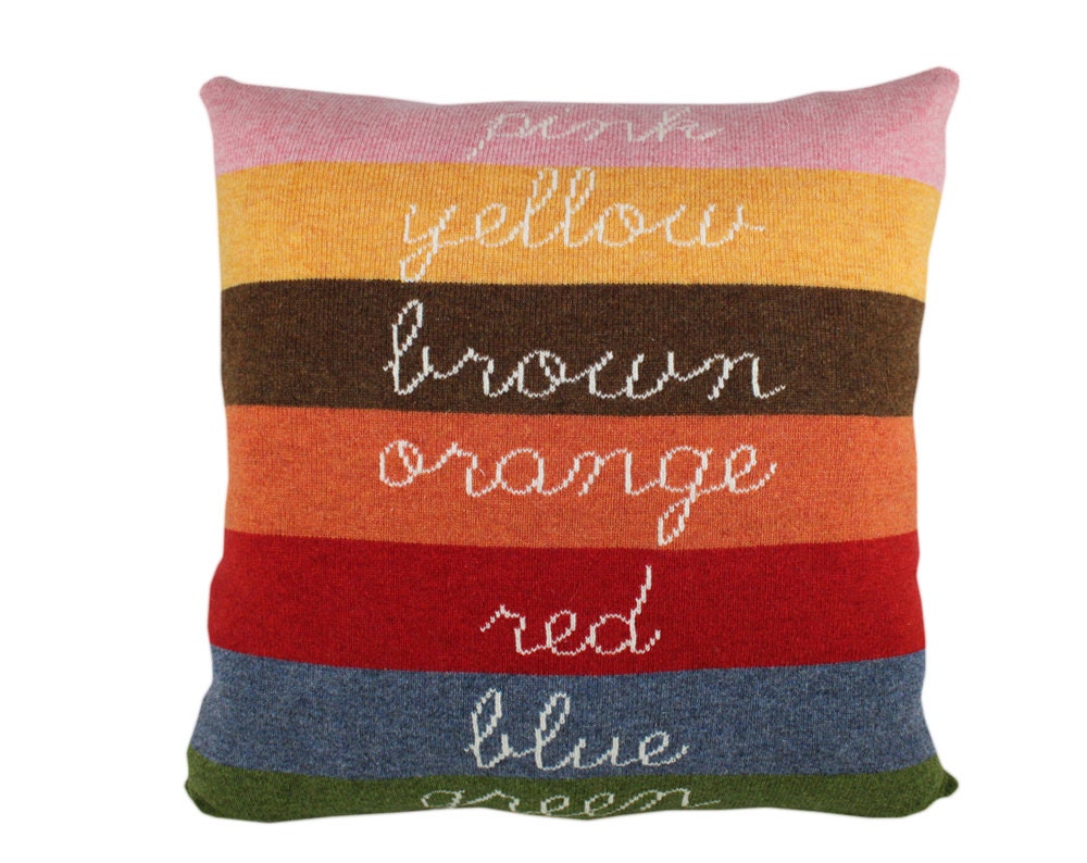 Large wool / leather pillow - Colors 23"x23"