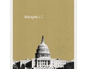 US Capitol Washington DC Art Print - 8x10 World Traveler Series Pop Art Skyline Poster - Available in 56 Colors - UMD028